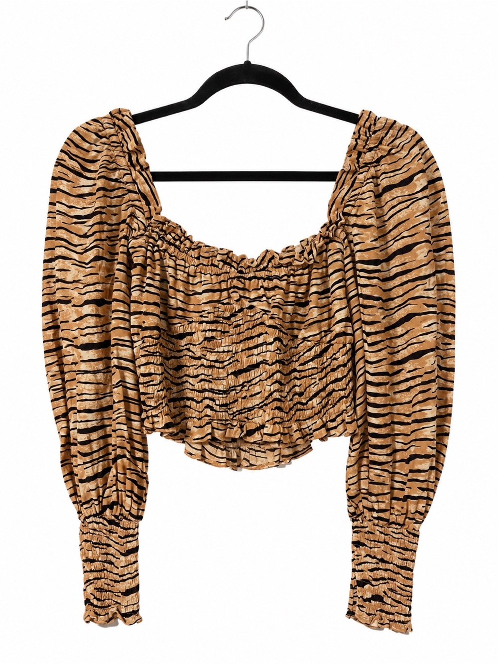 Faithfull The Brand Willow Top - Tan & Black Tiger Stripes